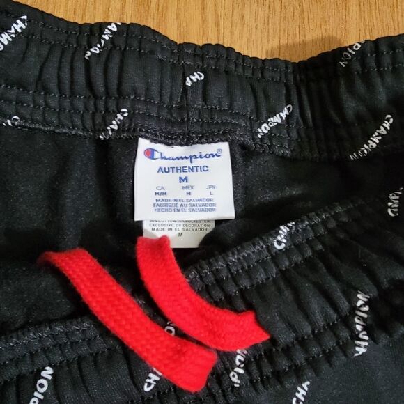 Champion Powerblend Reverse Weave AOP Printed Shorts Black White Men's Size M - Picture 3 of 5